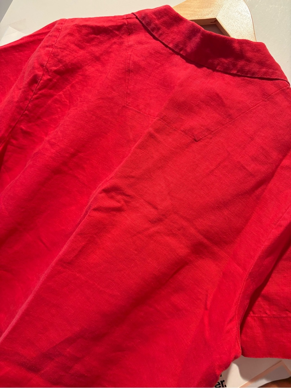 Everlane Bright Red Short-Sleeve Button-Down Shirt - Picture 12 of 13